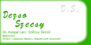dezso szecsy business card