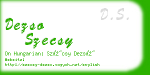 dezso szecsy business card